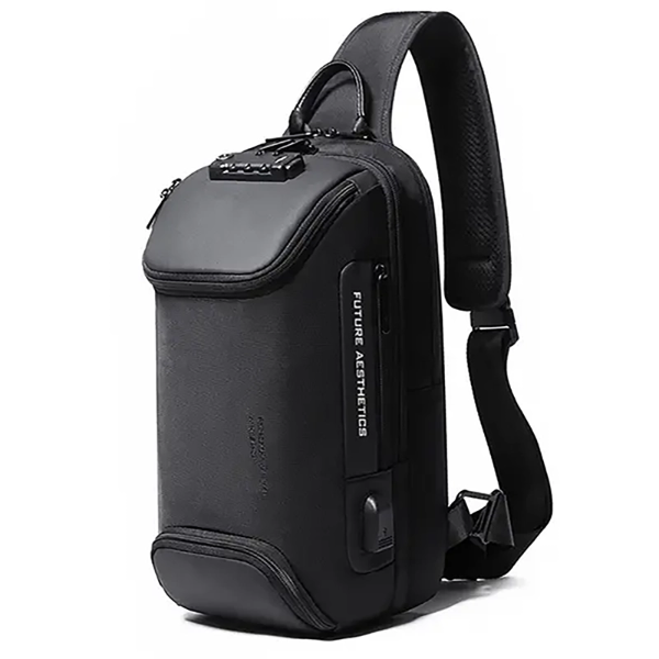تصویر  کیف کراس بادی بنج اصل BANGE BG-7082 رمز دار با پورت USB