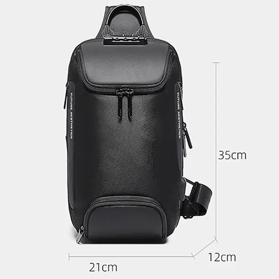 تصویر  کیف کراس بادی بنج اصل BANGE BG-7082 رمز دار با پورت USB