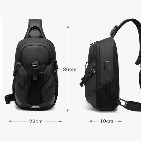 تصویر  کیف کراس بادی مردانه بنج اصل Bange BG-77120 ضد آب USB دار