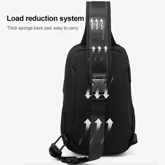 تصویر  کیف کراس بادی مردانه بنج اصل Bange BG-77120 ضد آب USB دار