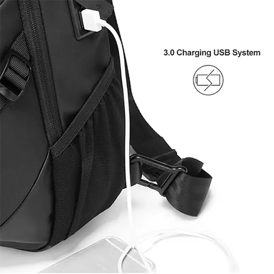 تصویر  کیف کراس بادی مردانه بنج اصل Bange BG-77120 ضد آب USB دار