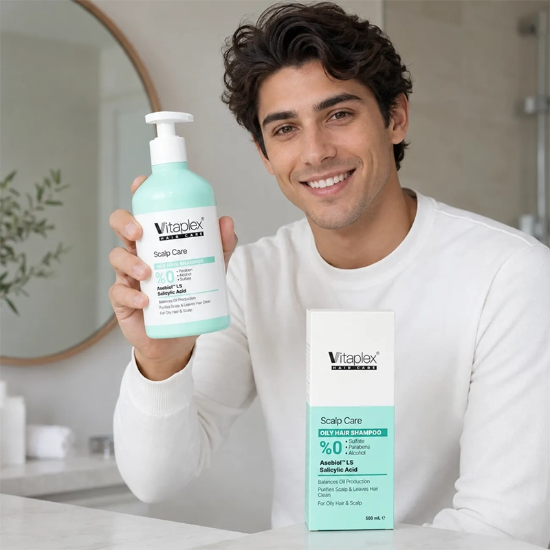 تصویر  شامپو مو ویتاپلکس مدل Scalp Care مناسب موهای چرب بدون سولفات 500ml