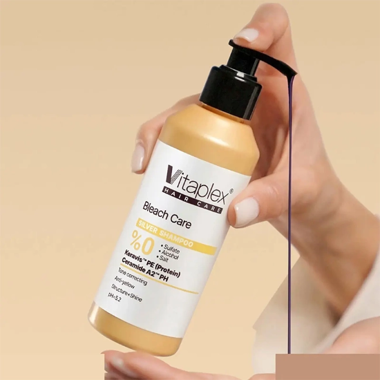 تصویر  شامپو ضد زردی ویتاپلکس مدل Bleach Care 01 فاقد سولفات مناسب موی دکلره 200ml