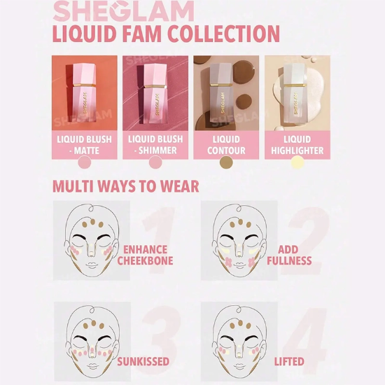 رژگونه مایع شیگلم SHEGLAM اصل مدل Color Bloom با فینیش مات