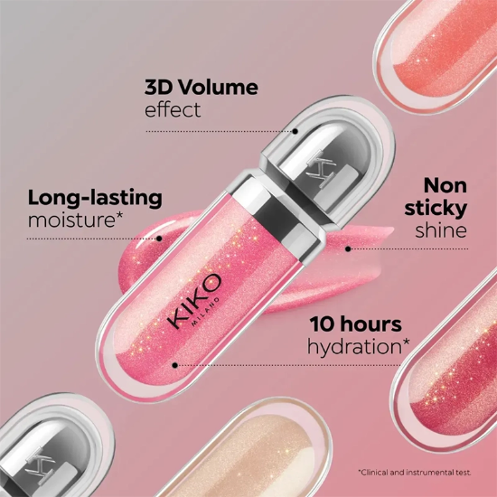 لیپ گلاس کیکو میلانو KIKO Milano اصل مدل 3D Hydra آبرسان