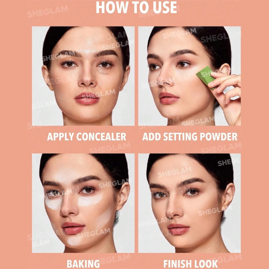 پودر فیکس دوکاره شیگلم SHEGLAM اصل مدل Insta-Ready
