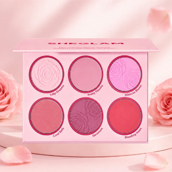 پالت رژگونه شیگلم SHEGLAM اصل مدل Floral Flush در 6 رنگ