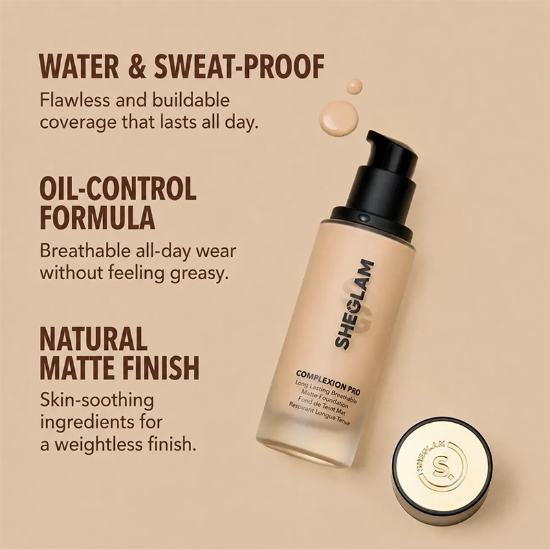 کرم پودر شیگلم SHEGLAM اصل مدل Complexion Pro شماره 04 حجم 30ml