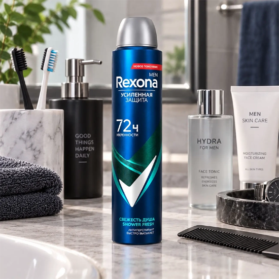 اسپری ضد تعریق مردانه رکسونا rexona مدل Shower Fresh محافظه 72 ساعته 200ml