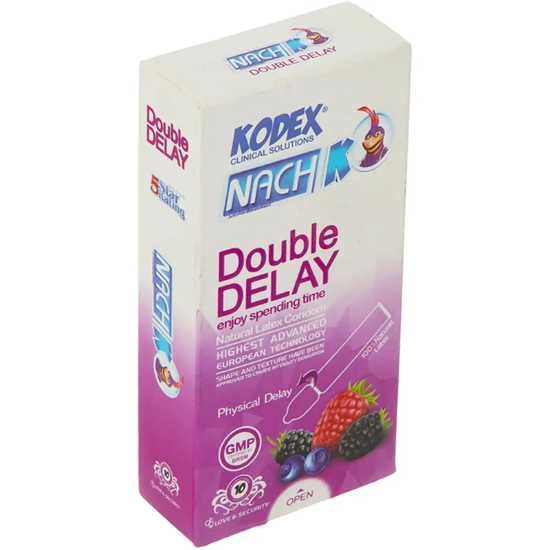 کاندوم تاخیری ناچ کدکس Kodex Natch مدل Double Delay بسته 10 عددی