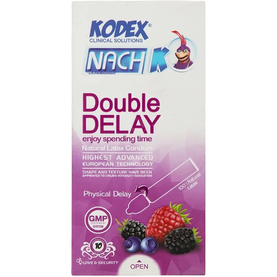 کاندوم تاخیری ناچ کدکس Kodex Natch مدل Double Delay بسته 10 عددی