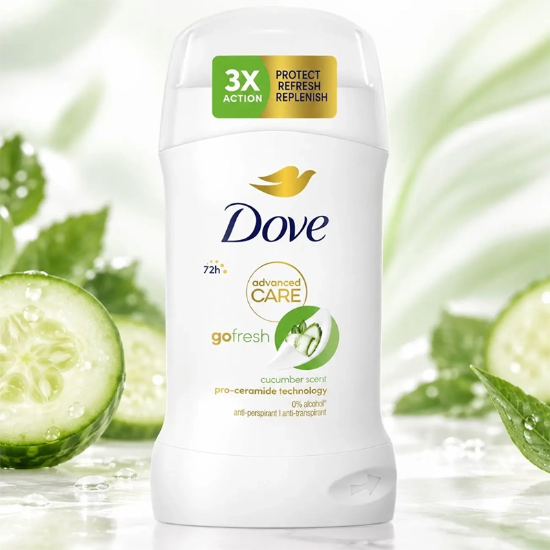 استیک ضد تعریق زنانه داو Dove مدل Go Fresh رایحه خیار محافظت 72 ساعته 50ml