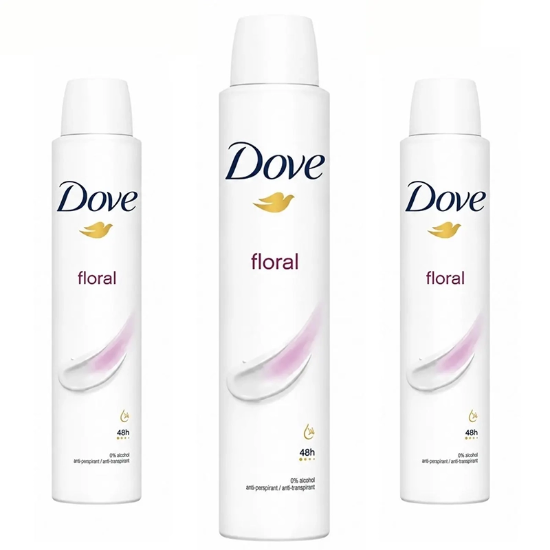 اسپری ضد تعریق زنانه داو Dove مدل Floral 48H حجم 250 میلی لیتر