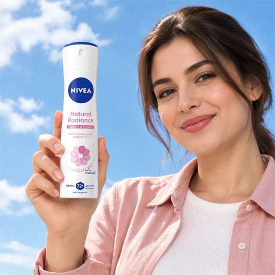 تصویر  اسپری ضد تعریق زنانه نیوآ NIVEA مدل Natural Radiance با محافظت 72 ساعته 150ml