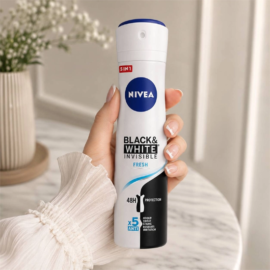 تصویر  اسپری ضد تعریق زنانه نیوآ مدل Black White Fresh 48h حجم 150ml
