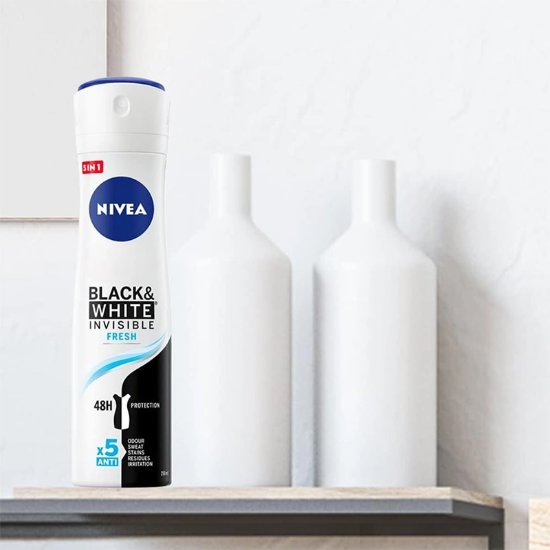 تصویر  اسپری ضد تعریق زنانه نیوآ مدل Black White Fresh 48h حجم 150ml