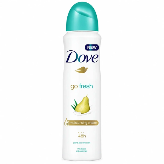 تصویر  اسپری ضد تعریق زنانه داو Dove مدل Go Fresh رایحه گلابی و آلوئه ورا 48H حجم 250ml