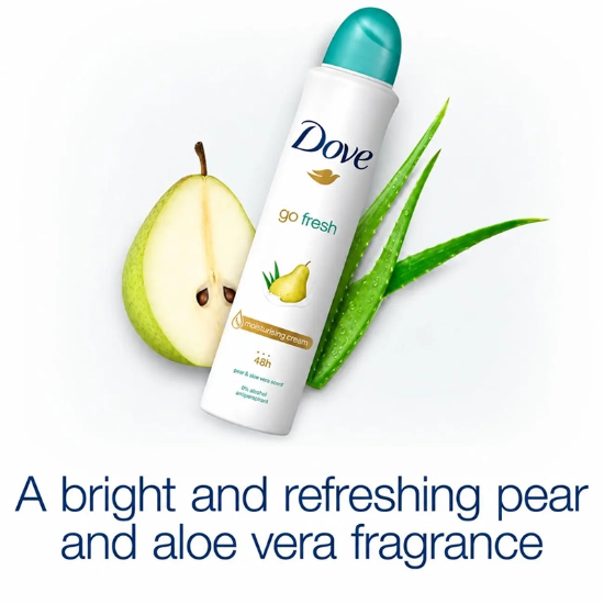 تصویر  اسپری ضد تعریق زنانه داو Dove مدل Go Fresh رایحه گلابی و آلوئه ورا 48H حجم 250ml