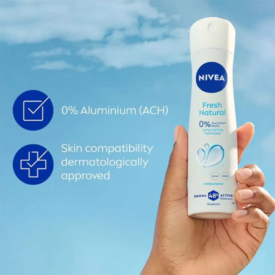 تصویر  اسپری ضد تعریق زنانه نیوآ NIVEA مدل Fresh Natural محافظت 48 ساعته 150ml