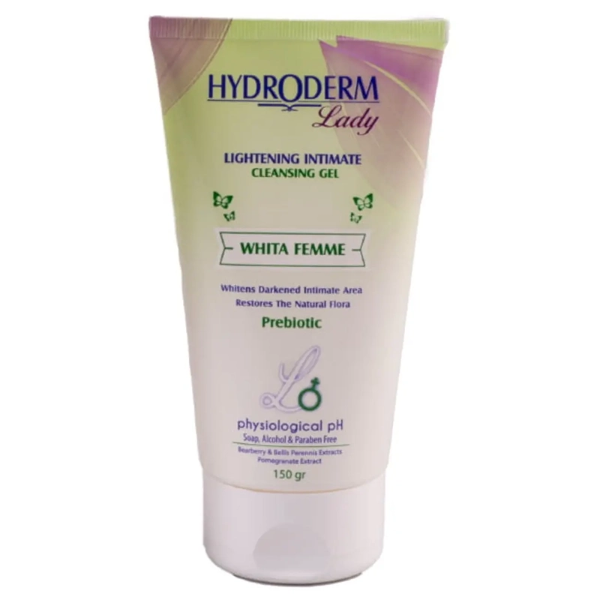 تصویر  ژل بهداشتی بانوان هیدرودرم Hydroderm مدل Whita Femme روشن کننده