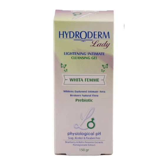 تصویر  ژل بهداشتی بانوان هیدرودرم Hydroderm مدل Whita Femme روشن کننده