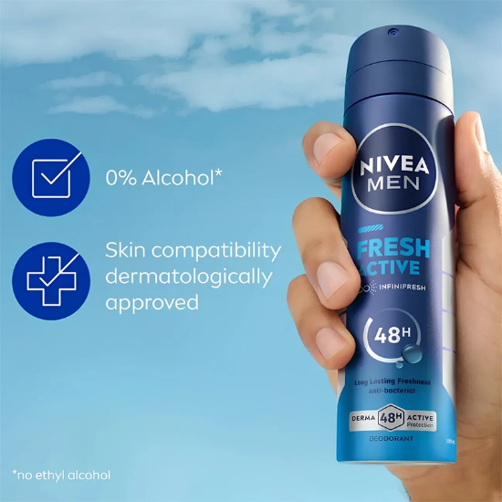 تصویر  اسپری ضد تعریق مردانه نیوآ NIVEA مدل Fresh Active محافظت 48 ساعته 150ml