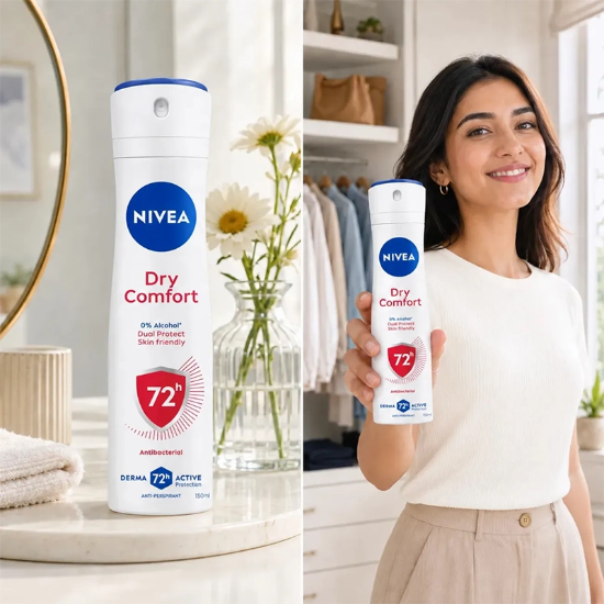 تصویر  اسپری ضد تعریق زنانه نیوا NIVEA مدل Dry Comfort 72h حجم 150ml
