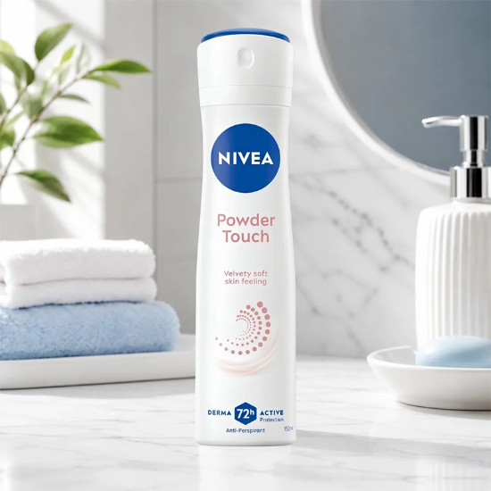 تصویر  اسپری ضد تعریق زنانه نیوآ NIVEA مدل Powder Touch با محافظت 72 ساعته 150ml