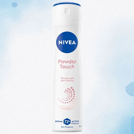 تصویر  اسپری ضد تعریق زنانه نیوآ NIVEA مدل Powder Touch با محافظت 72 ساعته 150ml