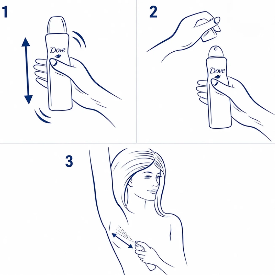 تصویر  اسپری دئودورانت زنانه سیب و چای داو Dove Go Fresh حجم 250ml