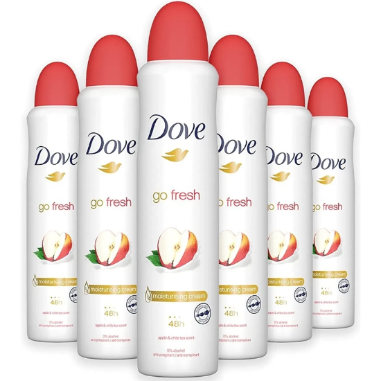 تصویر  اسپری دئودورانت زنانه سیب و چای داو Dove Go Fresh حجم 250ml