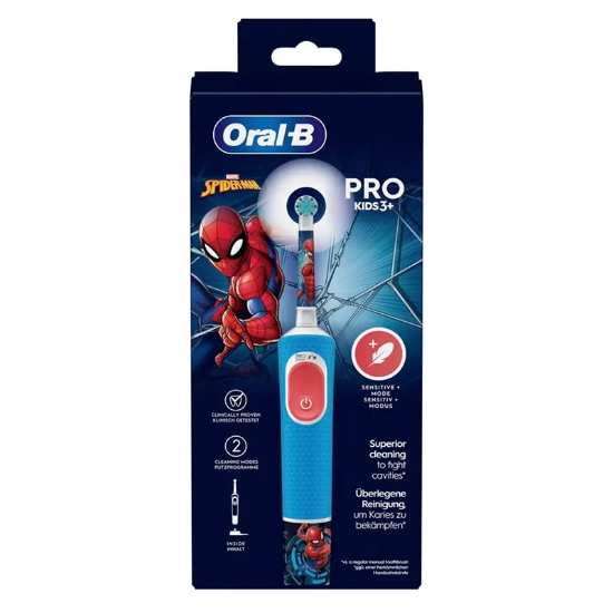 تصویر  مسواک برقی کودک اورال بی Oral-B مدل Spiderman با سری فوق نرم