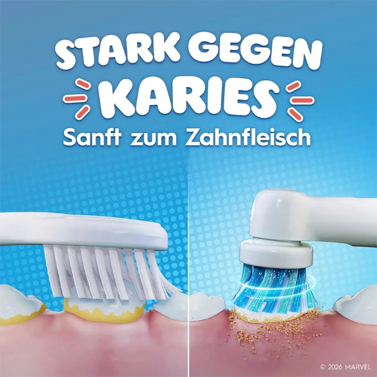 تصویر  مسواک برقی کودک اورال بی Oral-B مدل Spiderman با سری فوق نرم