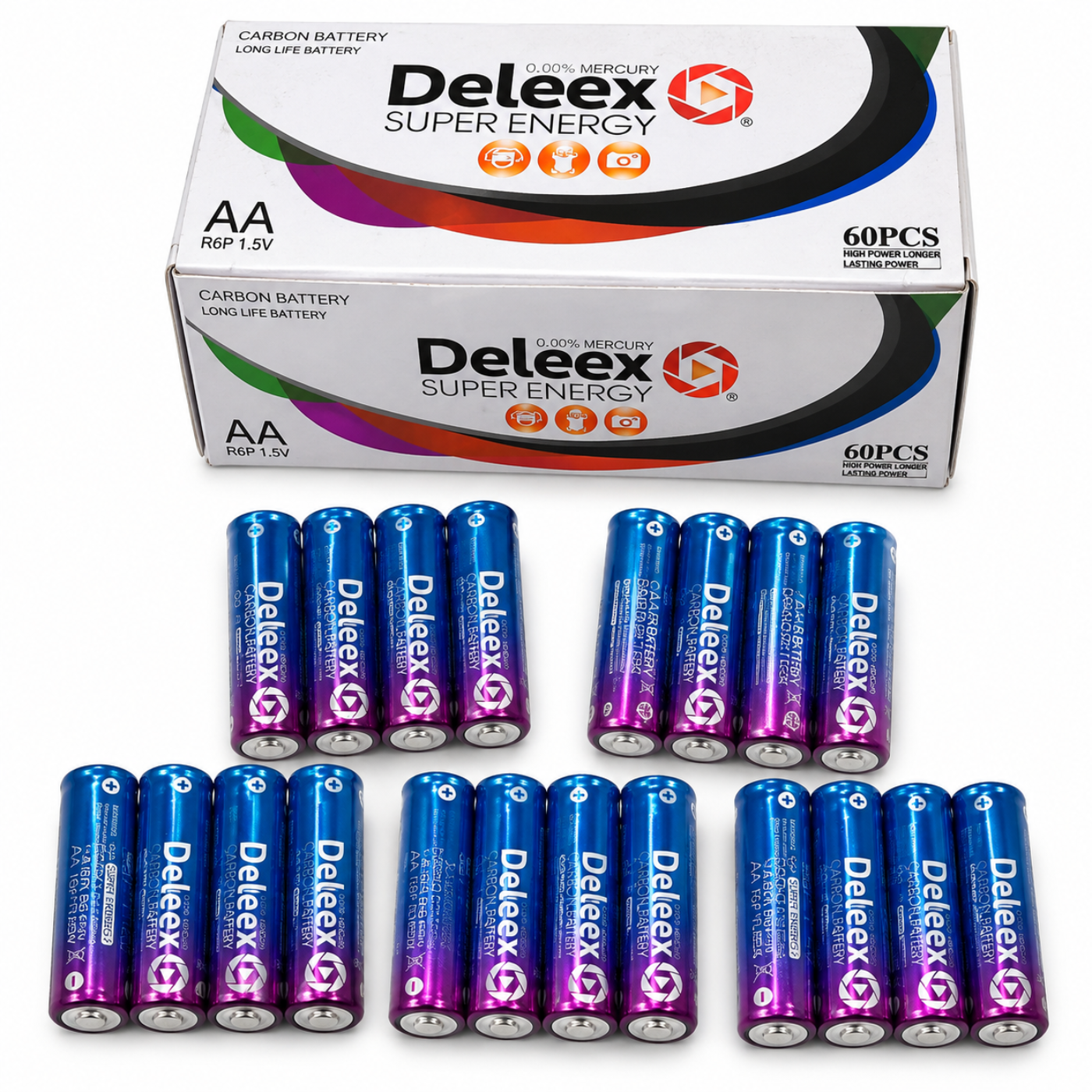 باتری قلمی کربنی دلیکس Deleex Super Energy سایز AA 1.5V