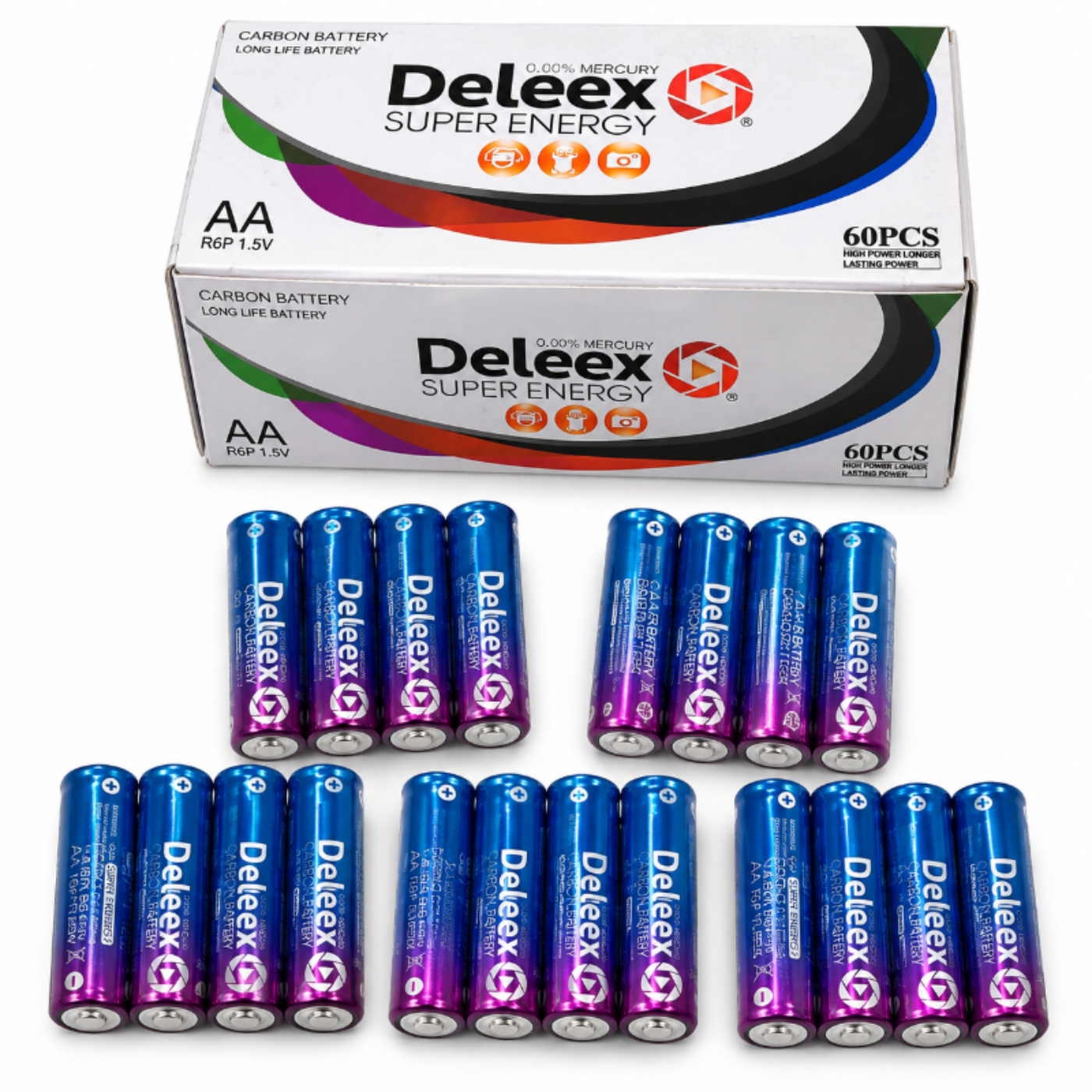 باتری قلمی کربنی دلیکس Deleex Super Energy سایز AA 1.5V